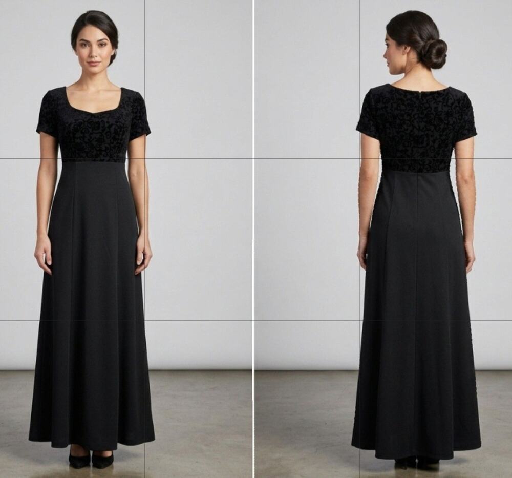 Southeastern Performance Apparel Aimee Dress Women’s Size 4 Black Flocked Velvet
